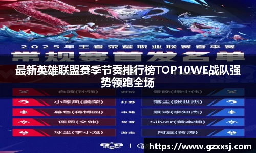 最新英雄联盟赛季节奏排行榜TOP10WE战队强势领跑全场